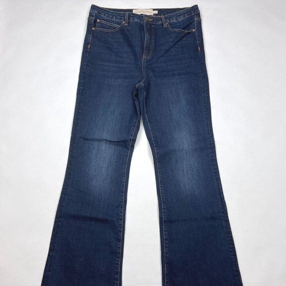 Soft Surroundings Denim - Soft Surroundings Denim Flare Jean Hi-Rise Stretch Cotton Pocket Women 16 T NWOT